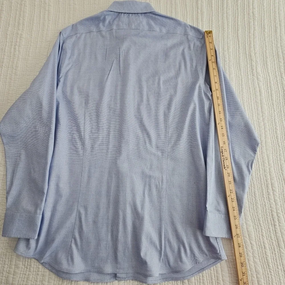 Banana Republic Mens XL Tall Blue Athletic Fit Wrinkle Resistant Plaid Shirt EUC